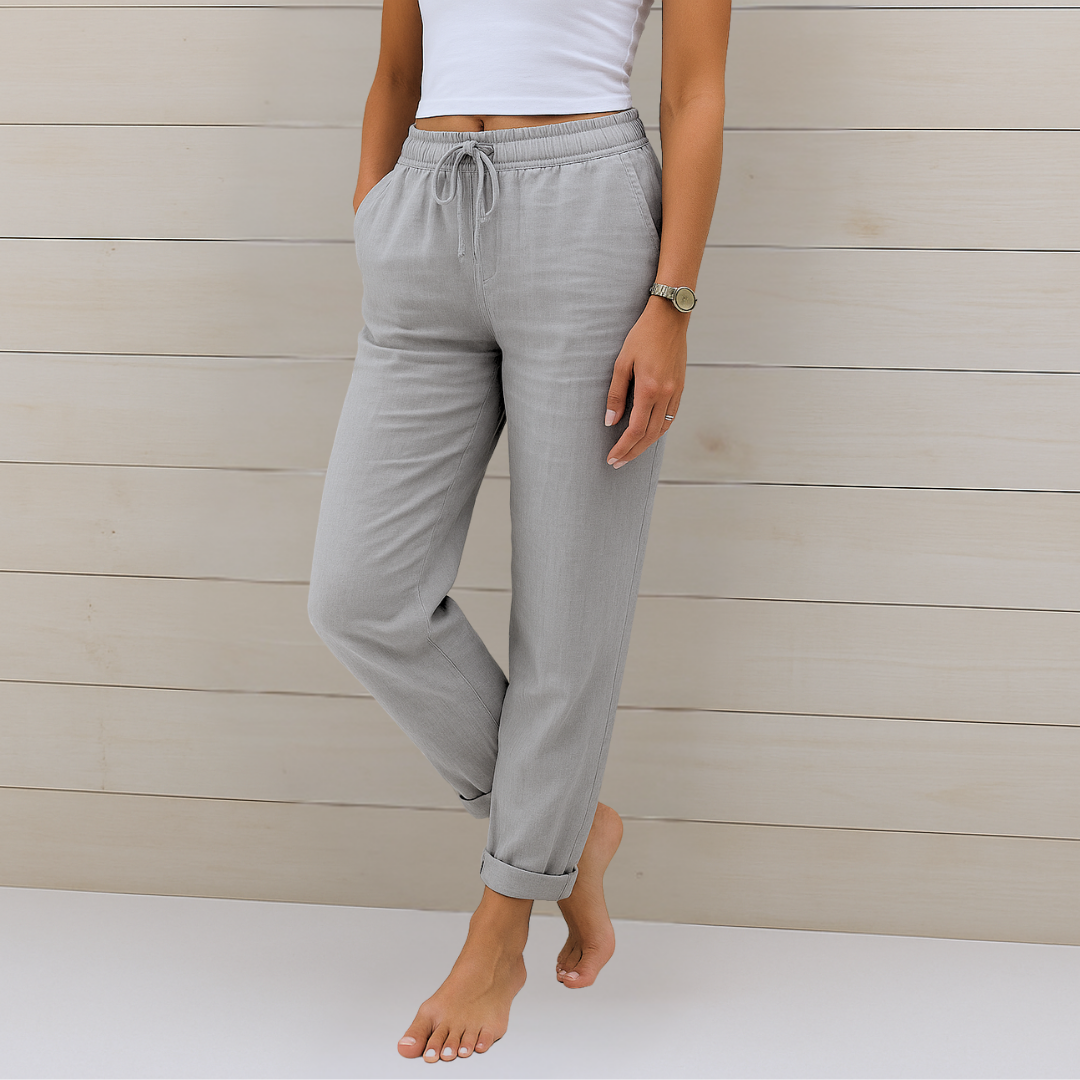 Susy - Pantalons Stretch en Lin Respirant Premium