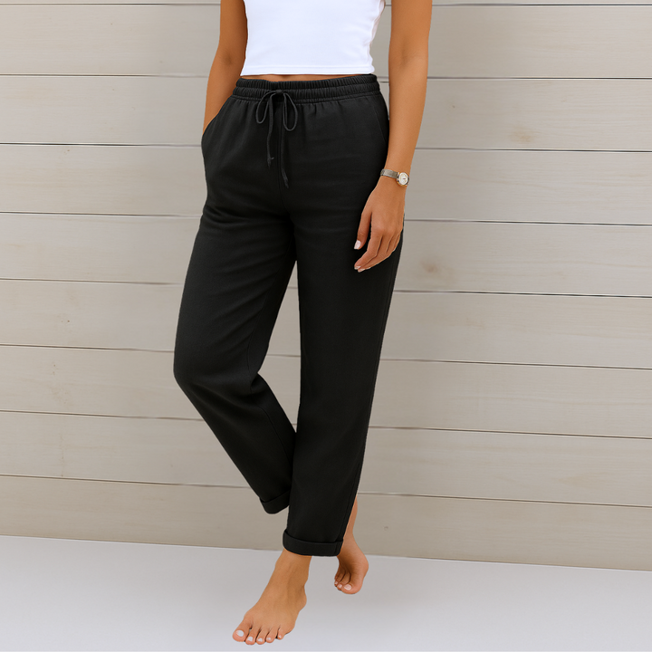Susy - Pantalons Stretch en Lin Respirant Premium