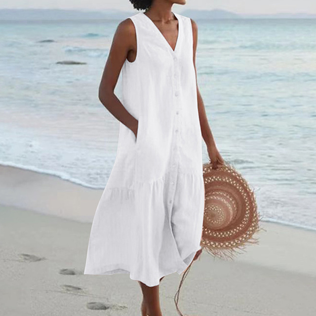 LYRA – ROBE D'ÉTÉ À COL EN V