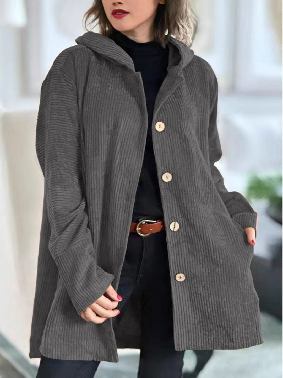 Cordia - Veste en Velours Côtelé Élégante
