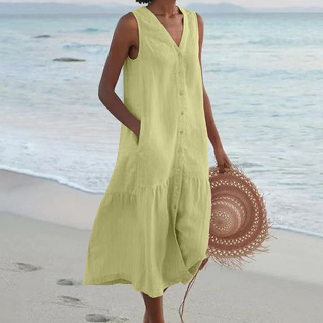 LYRA – ROBE D'ÉTÉ À COL EN V