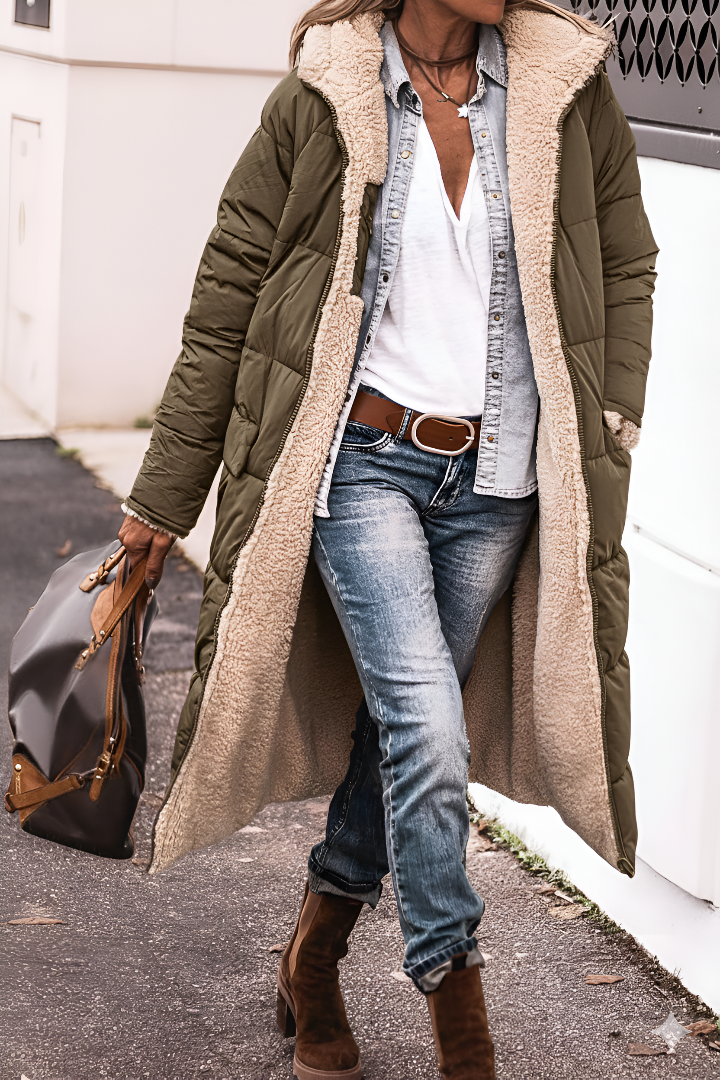 Layla - Manteau Long Réversible Élégant