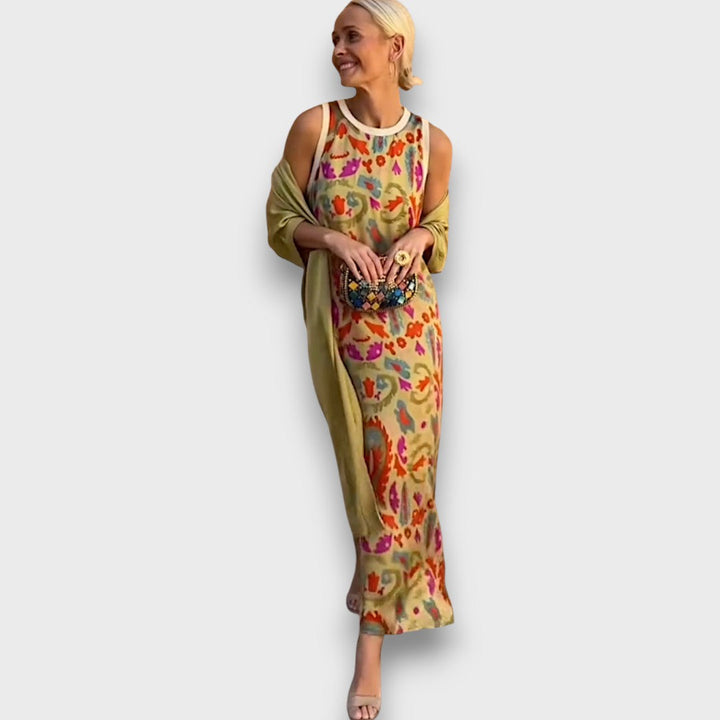 Elveria - Robe maxi avec cardigan